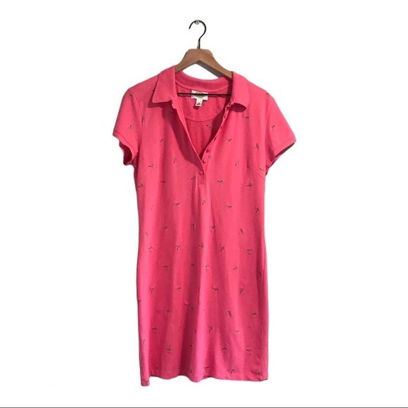 EUC Talbots Pink Palmetto Polo Shirt Dress